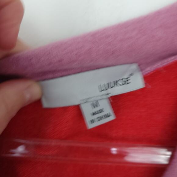 LUUKSE Long Cardigan Sweater Medium Colorblock Boyfriend Cardigan Casual - Picture 4 of 4